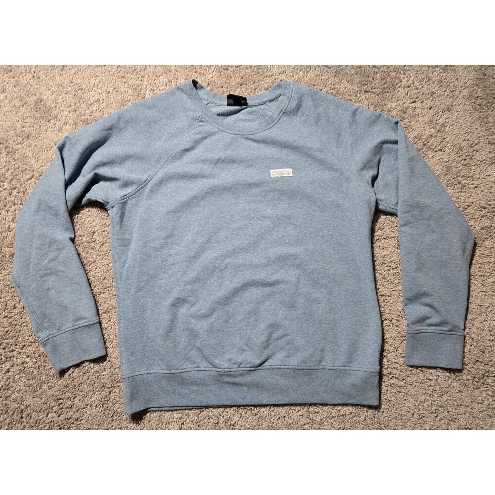 Patagonia Pastel P-6 Label Ahnya Crewneck Sweatshirt Pullover Blue Women's Large